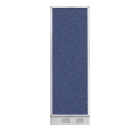 Hush Panel Configurable Cubicle Partition 2' X 6' Cerulean Fabric W/ Cable Channel